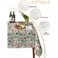 thumbnail image 5 of Vintage Flowers Rectangle Tablecloth, Spring Pink Green Floral Country Leaves Birds Waterproof & StainResistant Tablecloth, Washable Oil-proof Table Cover for Dining/Party/Wedding/Buffet 60x84 In, 5 of 9