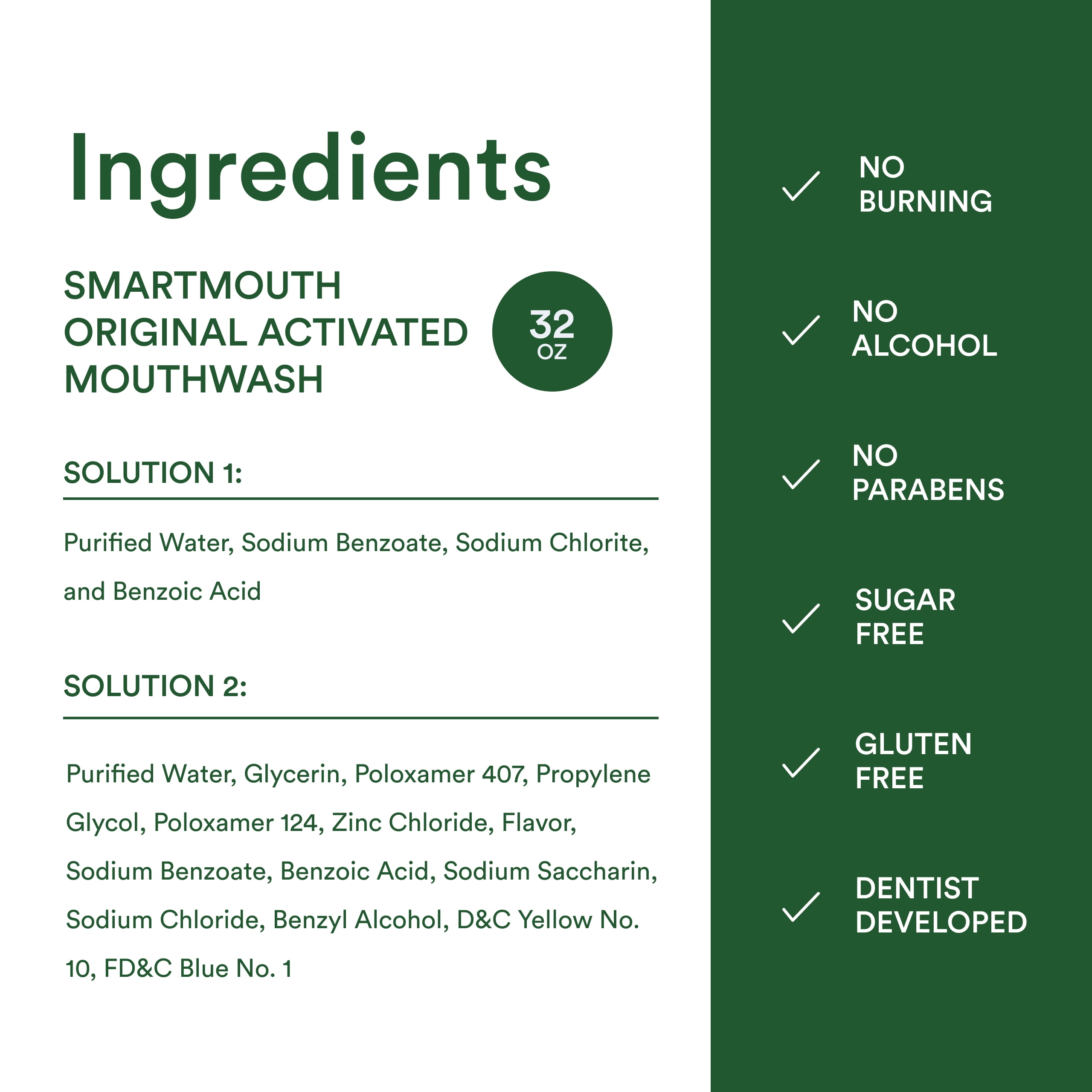 SmartMouth Original Activated Mouthwash with Pumps, Bad Breath Support, 2 Bottles (16 fl oz Each)