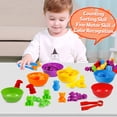 thumbnail image 4 of Raeqks Contar, clasificar juguetes, combinar juguetes apilables con tazones, actividades de aprendizaje preescolar para matemáticas, Montessori, habilidades motoras finas, animales sensoriales, juegos, 4 of 5