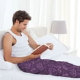thumbnail image 5 of Honiee Retro Florals Purple for men - a sleek fusion of Straight Pajama Pants, versatile Lounge Pants, and cozy Sleepwear, all rolled into one-X-Large, 5 of 6