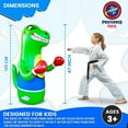 thumbnail image 4 of Preferred Toys Inflatable Dinosaur Punching Bag for Kids with Instant Bounce Back, Green, 4 of 9