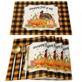 thumbnail image 2 of Harvest Thanksgiving Printed Cotton Linen Fabric Insulation Western Placemat, Thanksgiving Decorative Placemat Linen Strong Table Mat, 2 of 5