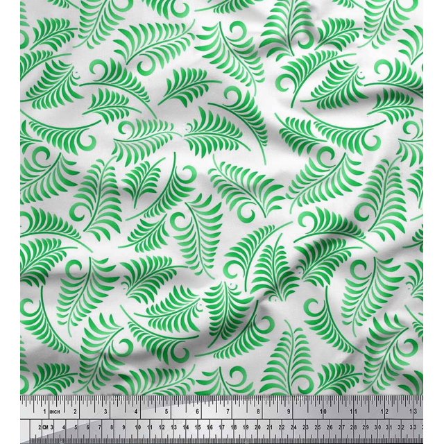 Soimoi Rayon Fabric Leaves Artistic Printed Craft Fabric by The Yard 56 Inch Wide
