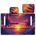thumbnail image 5 of Whosucclay Soft and Comfortable Seat Cover Protector for 2 Person Club Car, Non-Slip Travel-friendly Seat Cushion Cover 4 Convenient Pockets, Tropical Palm Sunset, 5 of 9