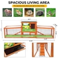 thumbnail image 3 of 94'' Large Wood Rabbit Hutch Guinea Pig House 2-Tier Bunny Cage Chicken Coop Ramps Orange, 3 of 9