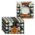 ABNMCA Plaid Bat Truck Halloween Placemats Set Of 4 Seasonal Table Mats