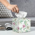 thumbnail image 6 of Sikiie Lilies Flowers Leather Tissue Box Cover Square, tissue box holder, Tissue Box with Bottom Belt-5.2”x5.2”x5.2”, 6 of 7