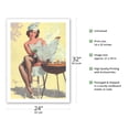 thumbnail image 2 of Barbecutie (Rare Treat) - Vintage Pin Up Girl Print by Gil Elvgren c.1964 - Bamboo Fine Art 290gsm Paper Print (Unframed) 24x32in, 2 of 4