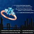 thumbnail image 2 of Gem Stone King 18K Rose Gold Plated Silver Swiss Blue Topaz Engagement Ring for Women | 2.96 Cttw | Oval 9X7MM | Gemstone November Birthstone | Size 9, 2 of 6