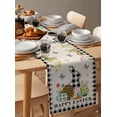 thumbnail image 2 of St Patrick''s Day Dining Table Runner, Spring Shamrock Clover Leaves Dresser Scarves Black White Plaid Farmhouse Coffe Table Runners ​Linen Burlap for Kitchen Decor, 2 of 6
