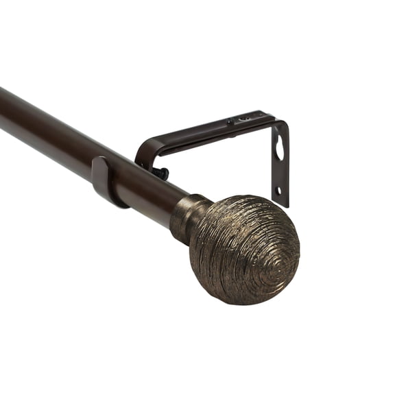 Urbanest 1" Diameter Favo Curtain Rod, 48"-84", Bronze with Gold