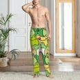 thumbnail image 5 of Uemuo Cartoon Frog Pattern Men's Wide Leg Palazzo Lounge Pants with Pockets Light Weight Loose Comfy Casual Pajama Pants-Large, 5 of 9