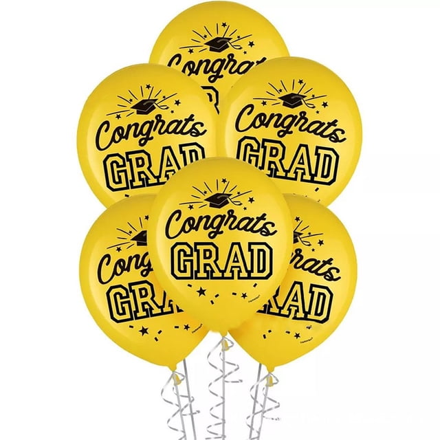 100Pcs/Bag Graduation Balloon Inflatable Blast-proof Leakproof Good Sealing Congrats Grad Letter 2023 Senior Year Grad Balloon School Supply