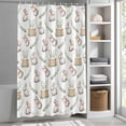 thumbnail image 6 of Cute Rabbits Shower Curtain Set, Waterproof Shower Curtains for Bathroom, Spring Eucalyptus Leaves Farmhouse Washable Fabric Cloth Bath Curtain for Bathtub Decoration with Hooks 72x78 Inches, 6 of 9
