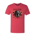 thumbnail image 2 of Wild Bobby, The Thin Red Line Spartan Helmet Patriotic Eagle Mens Premium Tri Blend Tee, Vintage Red, Small, 2 of 6