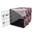 thumbnail image 3 of Floral Dog Crate Cover, Funny Flowers Pointed Petals Print on Plain Backdrop, Easy to Use Pet Kennel Cover for Medium Large Dogs, 35" x 23" x 27", Quartz Marigold, by Ambesonne, 3 of 6