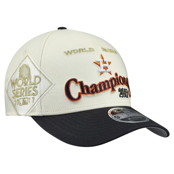 Men's New Era  Cream/Navy Houston Astros World Series 9FORTY M-Crown A-Frame Adjustable Hat