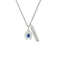 thumbnail image 2 of Delight Jewelry Silvertone Horseshoe with Oval Blue Crystal Silvertone Forever Bar Charm Necklace, 23", 2 of 4
