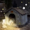thumbnail image 3 of Winter Pet Cat Bed Foldable Dog House Dog Villa Sleep Kennel Removable Nest Warm Enclosed Cave Sofa Pet Supply лежанка ShopWise Round, 3 of 17