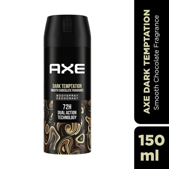 Axe Dark Temptation Body Deodorant Spray For Men 150ml, 5.07 Fl.oz. | Long Lasting No Gas - 72Hr Dual Action Technology | Smooth Chocolate Fragrance For Boys