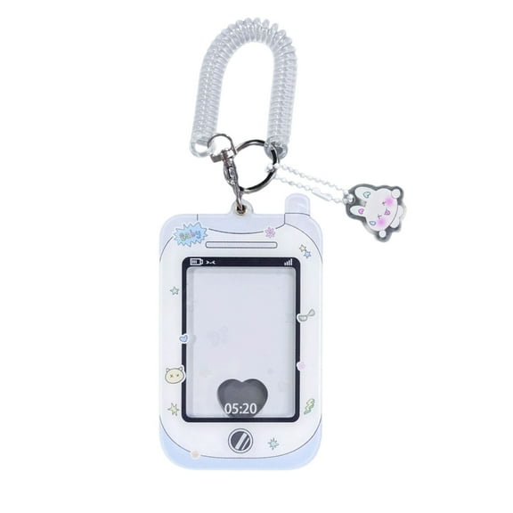 Acrylic Photocard Holder with Pendant Keychain Bus Card Protector Cartoon Card Holder Credit Card Sleeve Cover