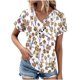 thumbnail image 2 of Fiudx Ofertas Flash Artículos En Oferta Top Informal de Primavera y Verano de Manga Corta con Cuello En V para Mujer, 2 of 6