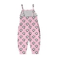 thumbnail image 3 of Toddler Baby Girls Jumpsuits Kids Cartoon Print Strap Romper Backless Harem Pants Bodysuit Outfits with Pockets 1-6 Years, 3 of 4