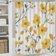 thumbnail image 5 of Bathroom Shower Curtain Sets with Rugs, Yellow Leaf Pattern Printed on Bathroom Rugs and Shower Curtain Sets, Great for Master Bath Beach House Modern Home, 72 x 72 inches, 5 of 8