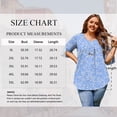 thumbnail image 5 of TEMOFON Plus Size Tops for Women Summer V Neck 3/4 Sleeve Blouses Floral Print Casual Tunic Tops Loose Flowy Blouses XL, 5 of 7