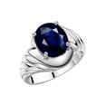 thumbnail image 3 of RYLOS Bagues pour Femmes Bague en Or Blanc 14K Style Classique de Designer Ovale 12X10MM Bague Solitaire en Pierre Précieuse Saphir de Septembre Bijoux pour Femmes Taille 9, 3 of 7