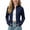 Navy, variant on Girls Peplum Ruffle Athletic Jacket Full Zip Stand Collar Top With Thumbholes For Gymnastics Runing Green