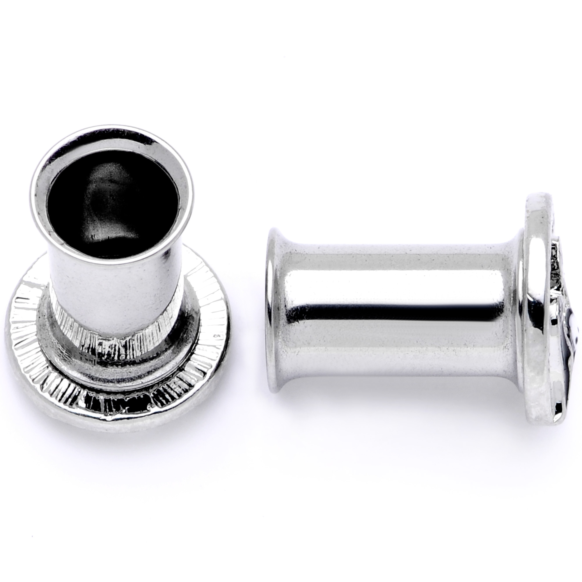 Body Candy Women 2 Gauge 2PC Steel Double Flare Tunnel Plug Set Family of Love Penguin Ear Plug Gauges 6mm