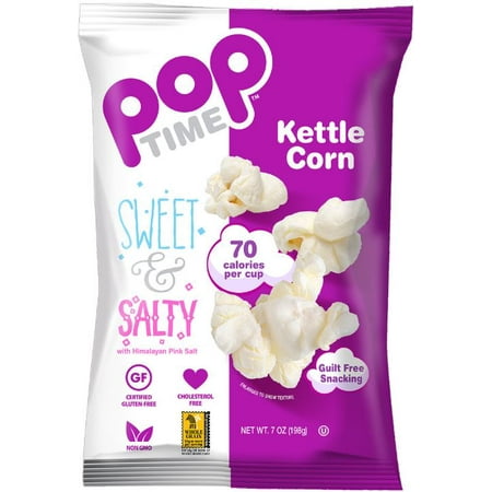 (6 Pack) POPTime Kettle Cooked Popcorn, Sweet & Salty, 7