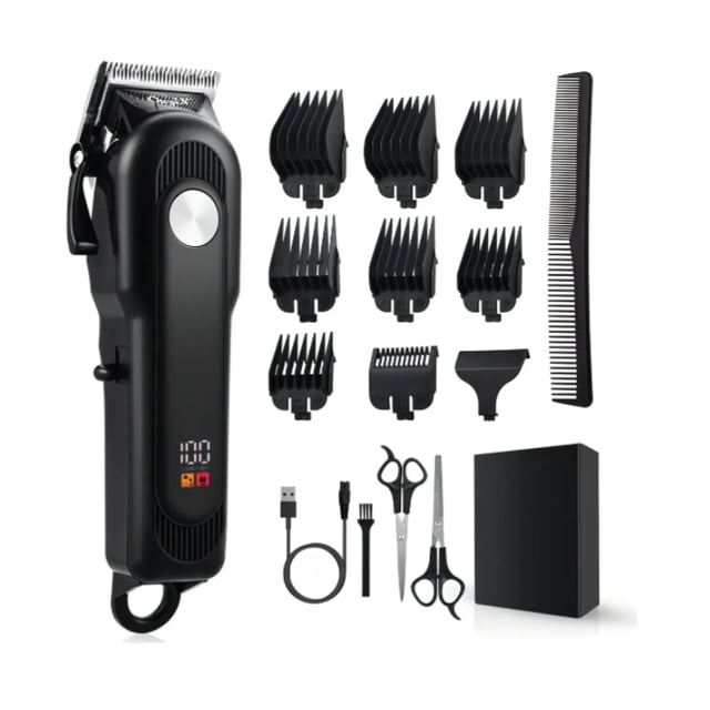 Máquina Para Cortar Cabello Profesional Cortadora De Pelo Maquinilla De Cortar El Pelo Inalámbrica Para Hombre Con Pantalla Led Kit De Recortadora De Pelo Recargable Para Uso Doméstico
