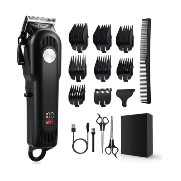 Máquina Para Cortar Cabello Profesional Cortadora De Pelo Maquinilla De Cortar El Pelo Inalámbrica Para Hombre Con Pantalla Led Kit De Recortadora De Pelo Recargable Para Uso Doméstico