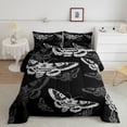 thumbnail image 1 of Erosebridal Gothic Moth Bedding Twin Comforter Set, Skull Down Comforter, Mandala Style Decor, Reversible 2 Pieces, 1 of 8