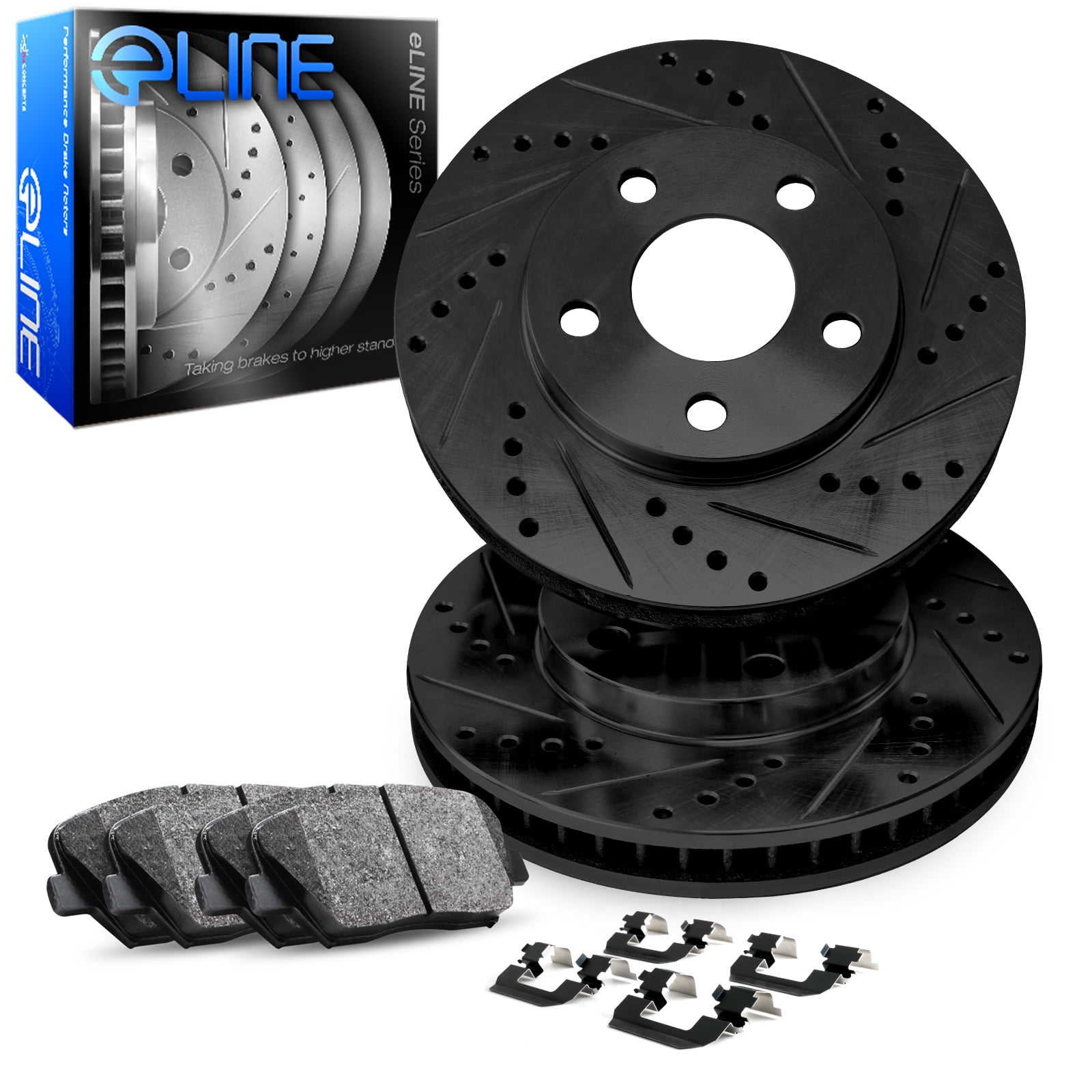 Ceramic Brake Pads And Rotors Front Rear For Dodge Dart 2013-2016 Drilled