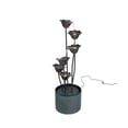 thumbnail image 3 of 35" Chrome Black Metal Lily Flower Pouring Into Bucket Fountain with 5-Watt LED, 3 of 4