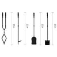 thumbnail image 6 of Fire Beauty Fireplace Tools, 5 Pieces Fireside Accessories Fire Kit Set, Stand Woodstove Tools Holder Wrought Iron Handle Indoor Fireset Stand (32 Inches), 6 of 7