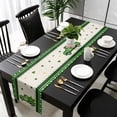 thumbnail image 3 of St Patrick''s Day Shamrock Truck Table Runners 71 inches Long, Lucky Clover Cotton Linens Table Cloth Dresser Scarves for Parties Wedding, Coffee/Dinning Table Runner, Home Decorations, 3 of 6