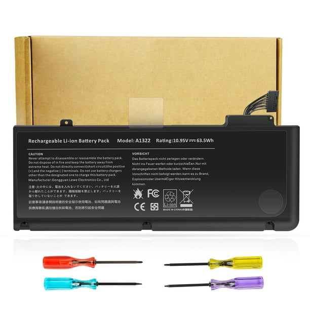 Batería Futurebatt A1322 A1278 para MacBook Pro 13 63,5 Wh