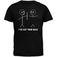 thumbnail image 1 of I've Got Your Back Stick Figure Black Adult T-Shirt, 1 of 1