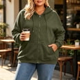 thumbnail image 3 of Perfectbot Women's Plus Size Zip Up Hoodie, Long Sleeve Casual Hooded Shirt with Pockets, Sizes L-5X, 3 of 7