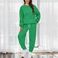 thumbnail image 6 of Chuancc 2 Pieces Tracksuits Outfits Athletic Pullover Sweatshirts and Sweatpants Athletic Clothing Sets Green S, 6 of 8