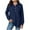 Blue, variant on Woman Hoodies Long Sleeve Waffle Knit Shirts Kangaroo Pocket Fashion Hoodies Fall Pullover Sweatshirts (Coffee,S)