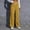 L Yellow, variant on Rhuody Capri Pants For Women High Waist Trousers Straight Leg Button Down Work Business Pants Solid Color Slacks With Pockets Basic Trousers L Yellow
