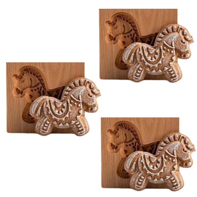 Molde de madera para galletas, molde en relieve, molde de madera para galletas con forma de animal tallado en 3D