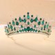 thumbnail image 1 of Zhuge Tiara de boda para novia, diadema de princesa, corona nupcial, joyería para el cabello con diamantes de imitación de cristal, decoración para novia, cumpleaños, graduación, boda (verde), 1 of 4