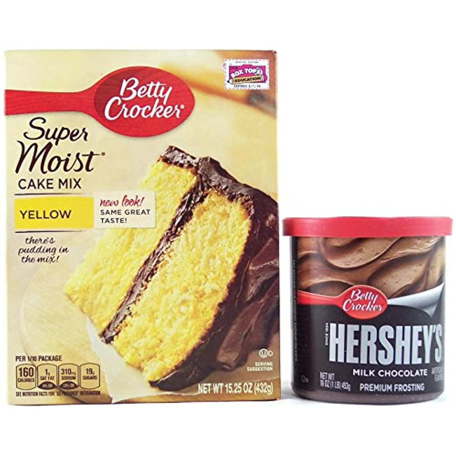 Betty Crocker Yellow Cake Mix With Hersheys Milk Chocolate Frosting
