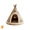 Brown#001, variant on Cat Bed, Foldable Polyester Striped Pet Teepee House, Soft Fluffy Plush Edge Washable Indoor Enclosed Cat Sleeping Cave Bed,Cat Beds-Gray/XL